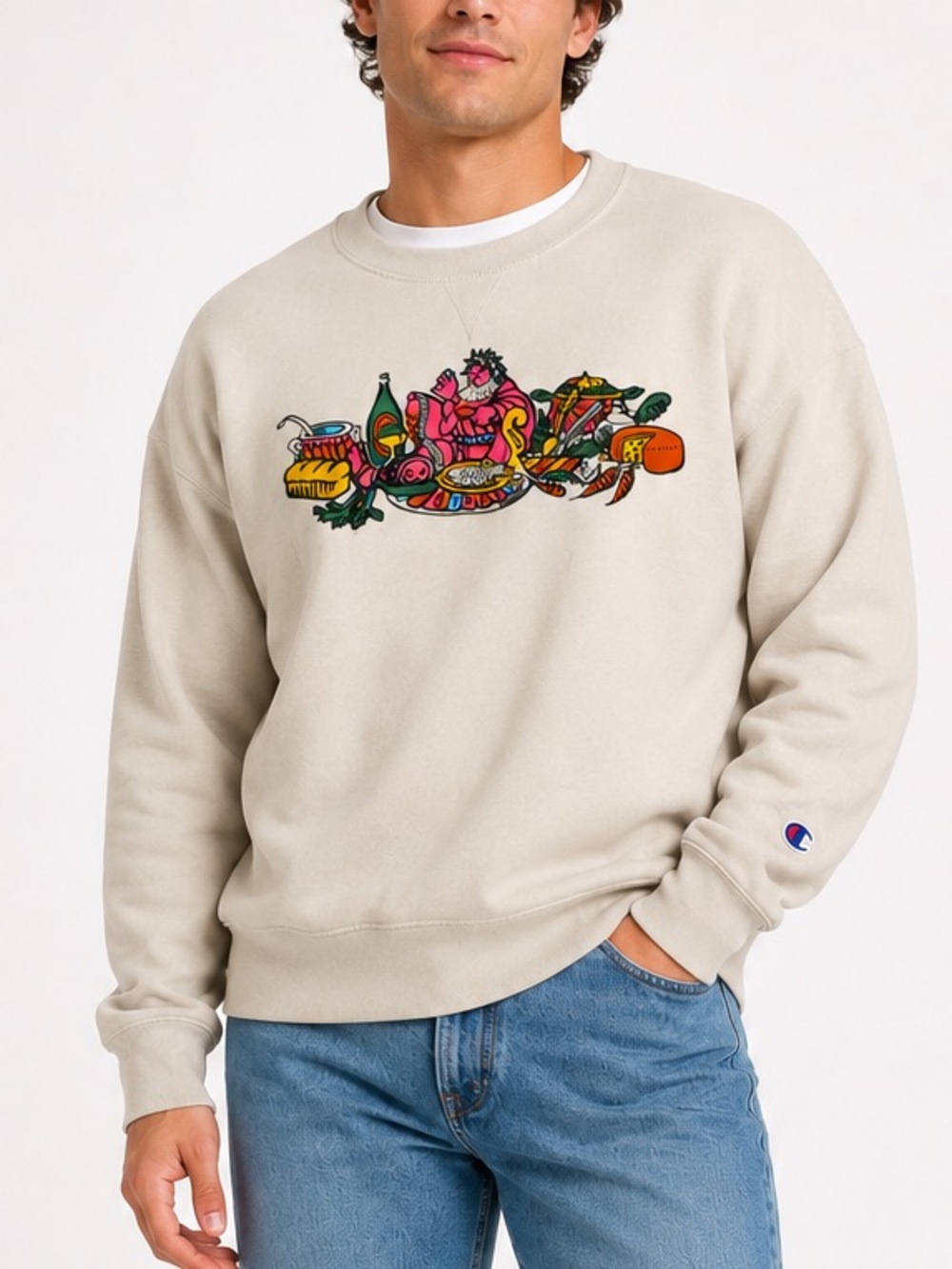 Champion Crewneck Sweatshirt Stress Skateboards Graphic Skater Streetwear Small